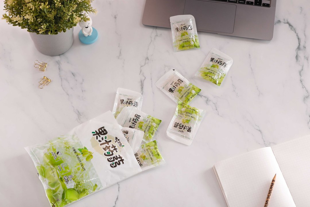 【吃果籽】白葡萄果汁蒟蒻 240g x 3包组 - 奶冻/布丁 - 其他材质 绿色
