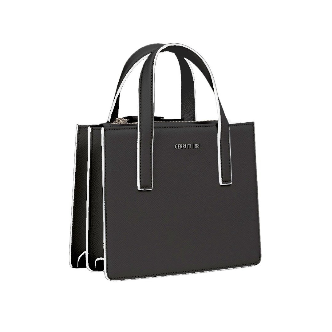 CERRUTI 1881 限量2折 顶级小牛皮手提包/肩背包 全新专柜展示品 - 手提包/手提袋 - 真皮 黑色