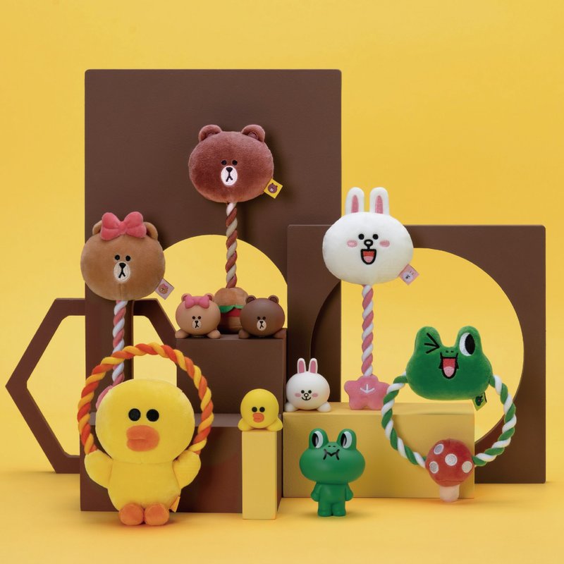 【LINE FRIENDS官方授权】宠物发声玩具(共5款) 宠物 猫 - 玩具 - 棉．麻 