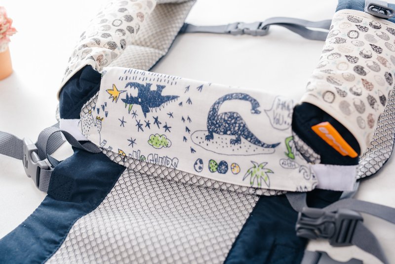 背巾口水巾-GO!GO!サウルス手绘恐龙(适用 BECO, I-A - 围嘴/口水巾 - 棉．麻 多色