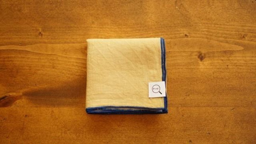 [Stock as long as SALE] plant dyeing organic linen handkerchief bark color (yellow skin color) - 其他 - 棉 黄色