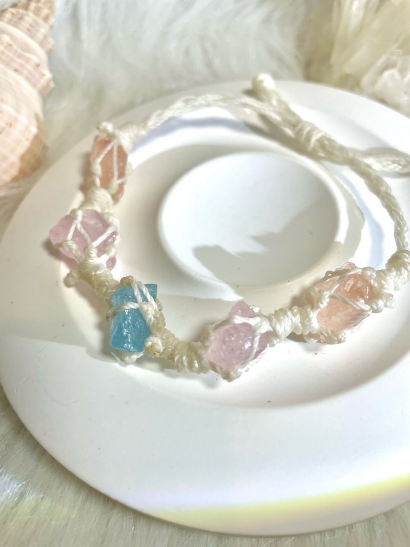 定制化|南美蜡线编绳Macrame| 摩根石 手绳.蜡线 - 手链/手环 - 水晶 多色