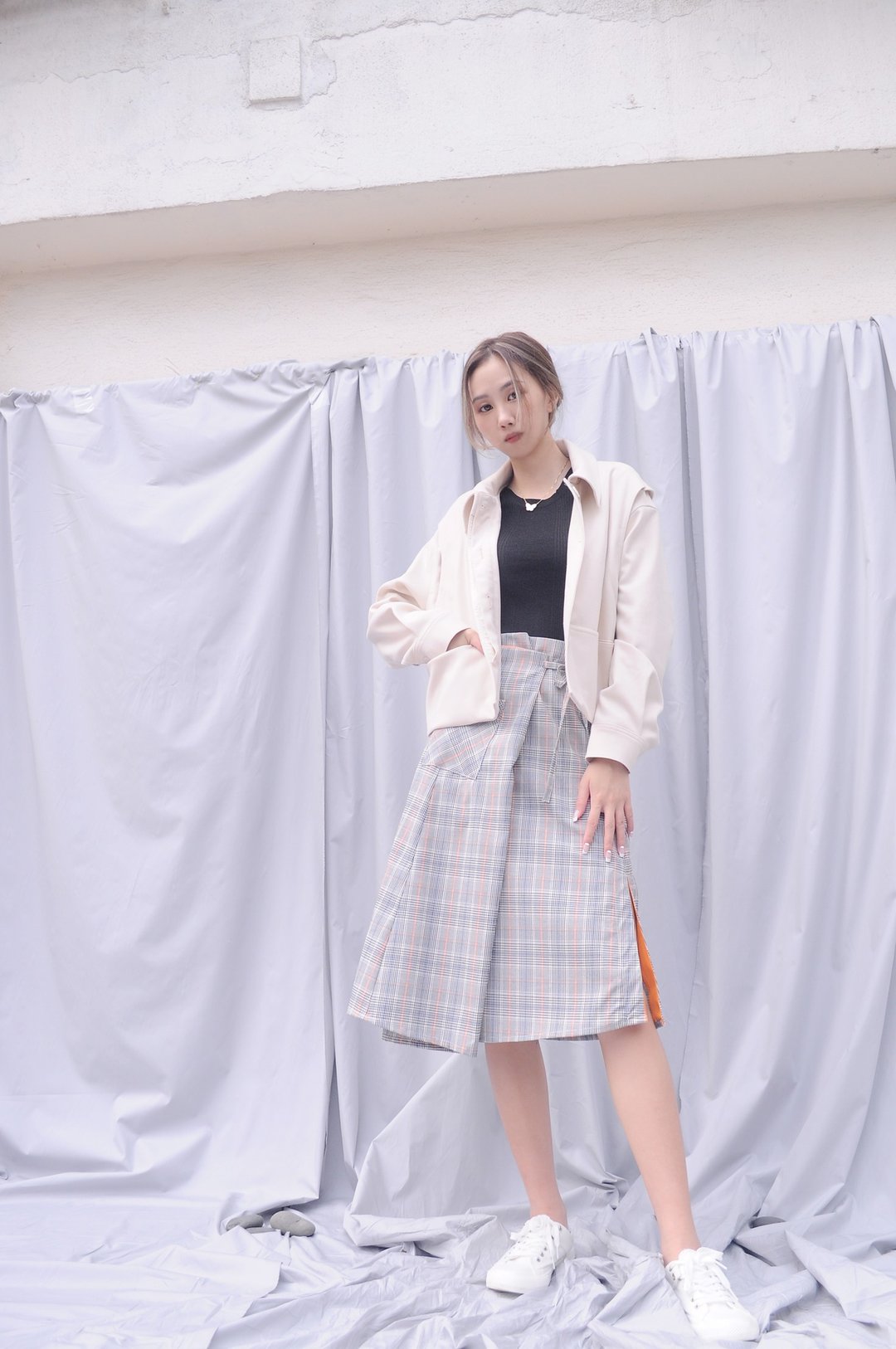【换季特卖】 Siena Coat 米杏色羊毛混纺短外套 - 女装西装外套/风衣 - 棉 白色