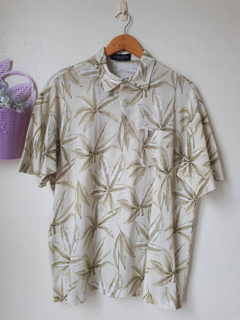 YSL 棉质印花衬衫 中号 - 男装衬衫 - 棉．麻 