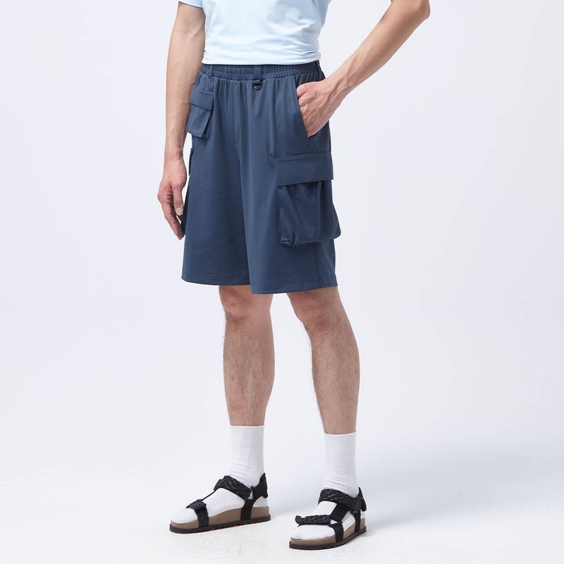【宝特瓶纱】台湾制COZEE-飞梭工装短裤-蓝雁 - 男士短裤 - 聚酯纤维 蓝色