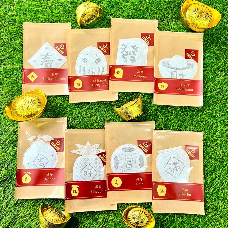 【新年礼物】茶杯里的新年祝福(含8个贺年造型茶包) - 茶 - 新鲜食材 红色