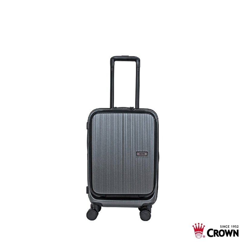 【CROWN】19.5寸 DOPPIO 前开框架拉杆箱 登机箱  雾面铁灰 - 行李箱/行李箱保护套 - 塑料 灰色