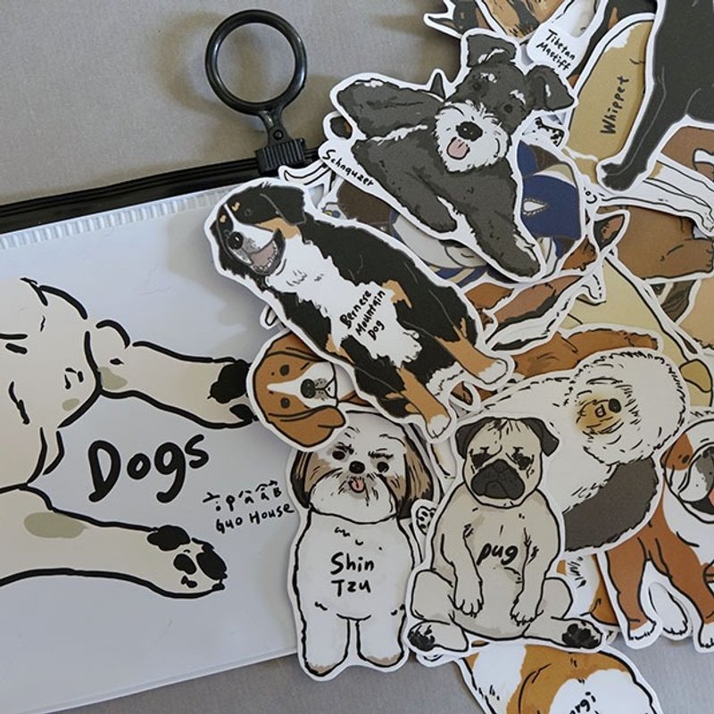 【快速出货】Dogs雾面防水行李箱贴纸 - 贴纸 - 塑料 黑色