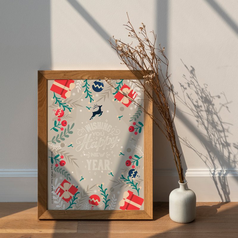 银灰色的新年愿望【CM21034】 WELKIN 手创圣诞卡片明信片含信封 - 卡片/明信片 - 纸 