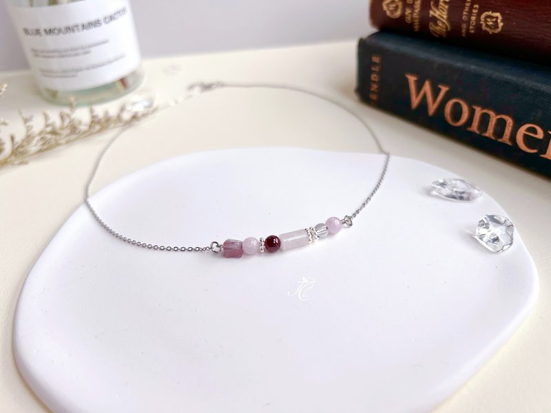 水晶项链X薰衣草云朵 - 手链/手环 - 水晶 多色