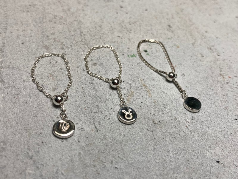 AJEOSSI【手工×定制×DIY】纯银×12星座链戒 - 戒指 - 纯银 