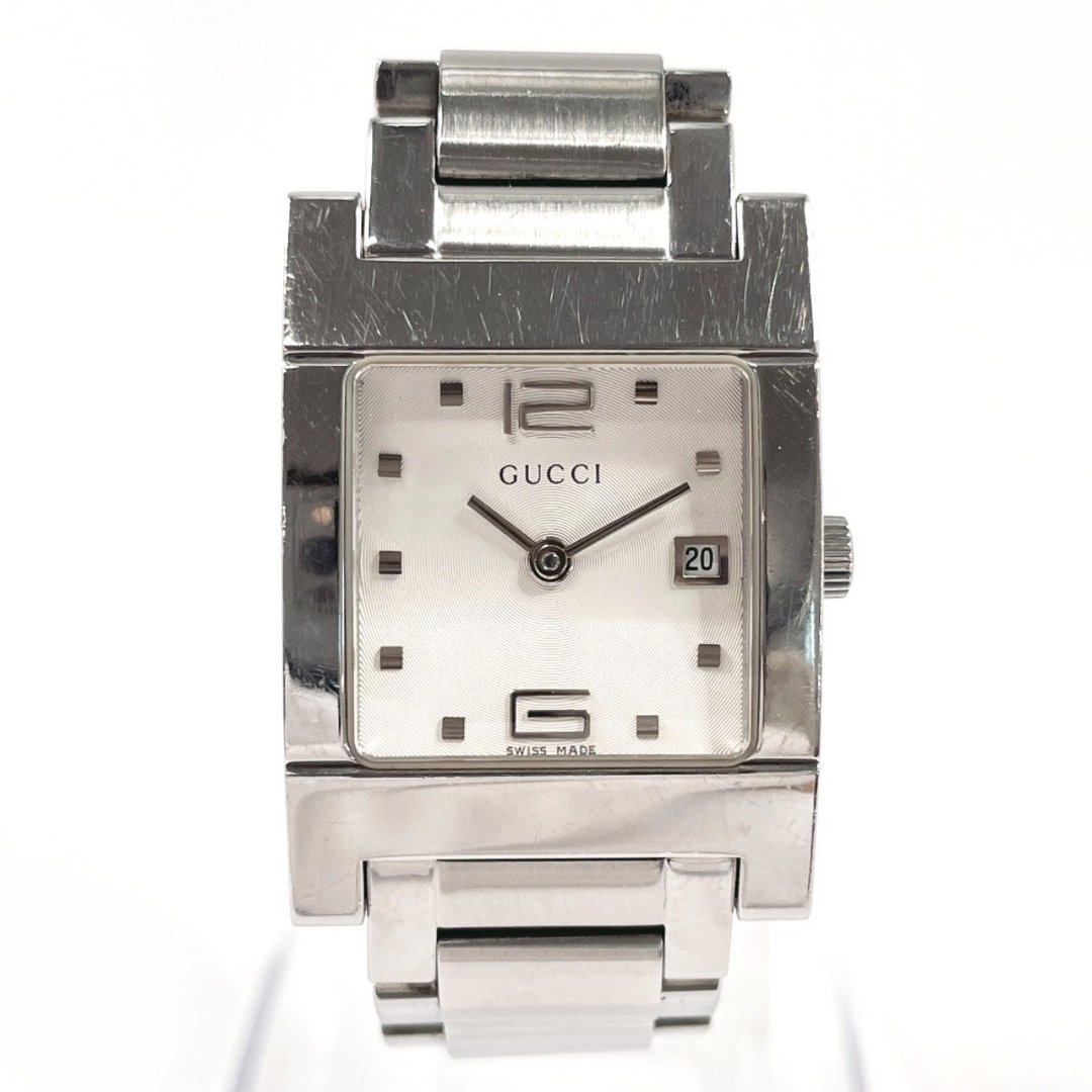 【日本直购 美品中古】Gucci 古驰 腕表 7700L 不锈钢 银色 白色 石英机芯 方形表面 - 女表 - 不锈钢 银色