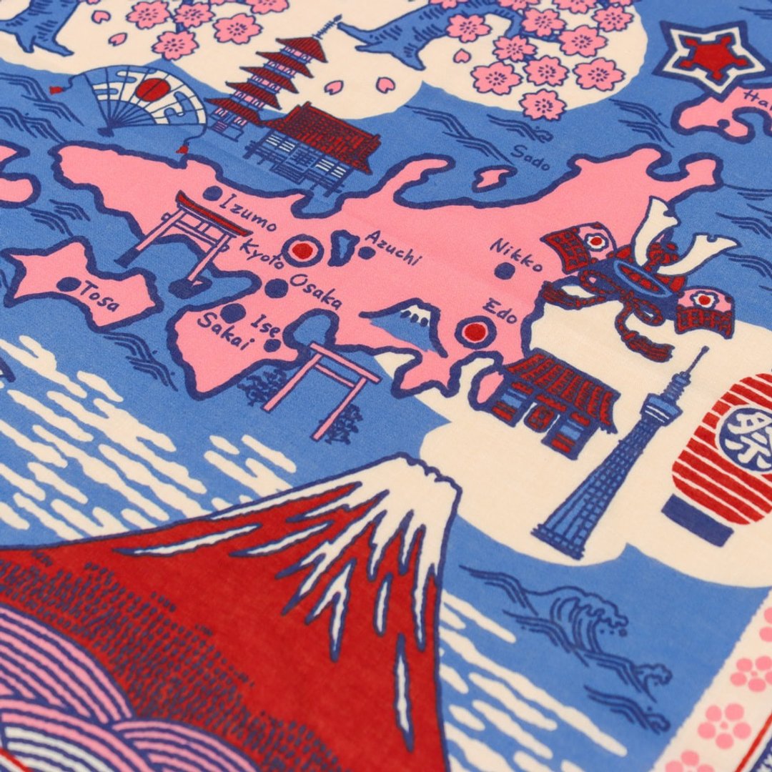 京都手帕-BANDANA-日本地图 - 手帕/方巾 - 棉 