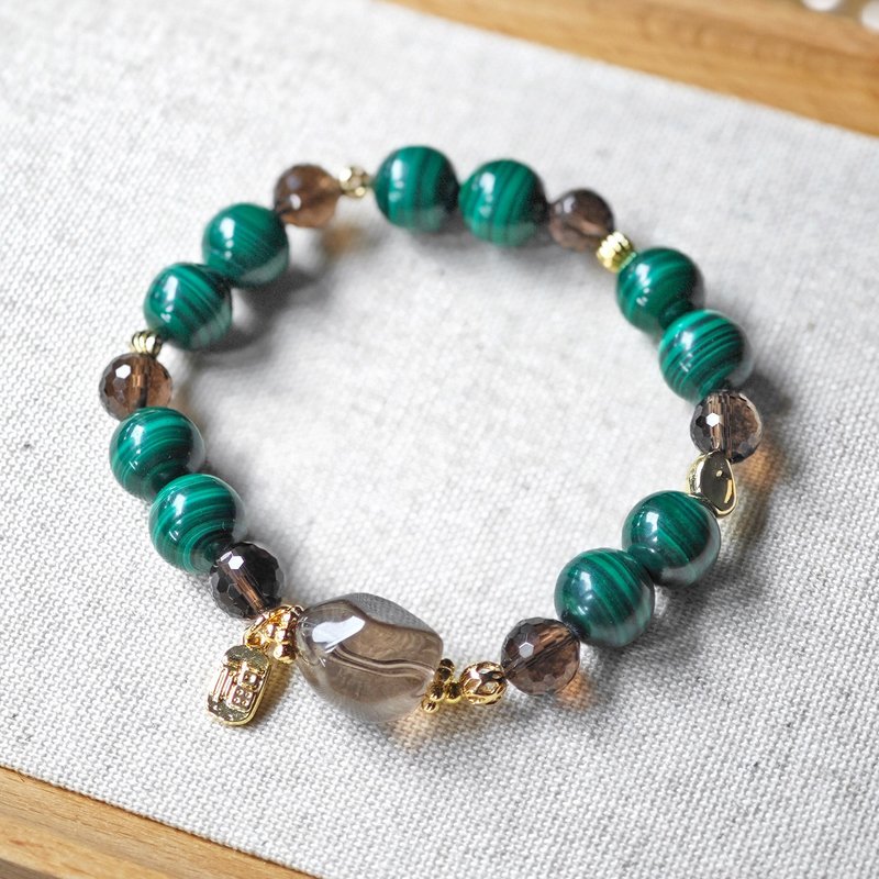 财运之石 孔雀石 生日礼物 交换礼物 圣诞礼物 升职礼物 水晶手链 - 手链/手环 - 水晶 绿色