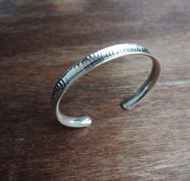 手工锻敲8号银手环 - 手链/手环 - 其他金属 灰色