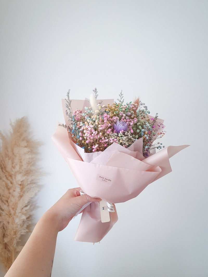 PJ小花园* | 彩虹满天星干燥花束|毕业花束 母亲节花束 谢师礼 - 干燥花/捧花 - 植物．花 多色