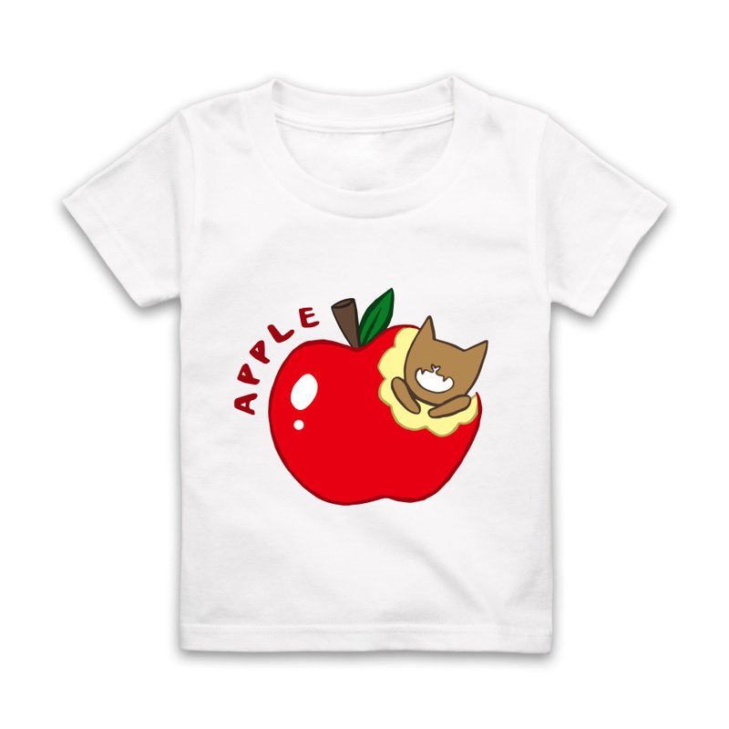 字母A-APPLE短袖T恤-白 - 童装上衣 - 棉．麻 白色