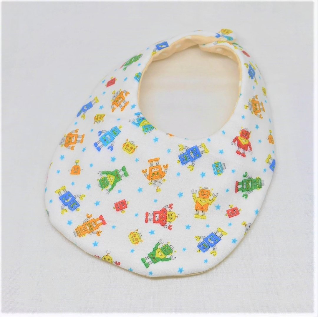 Japanese Handmade 8-layer-gauze Baby Bib - 围嘴/口水巾 - 棉．麻 蓝色
