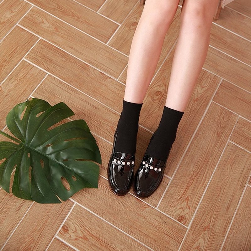 PRE-ORDER – 韩国人手制 MACMOC Guseul (Black) 珍珠乐福鞋 - 女款牛津鞋/乐福鞋 - 人造皮革 