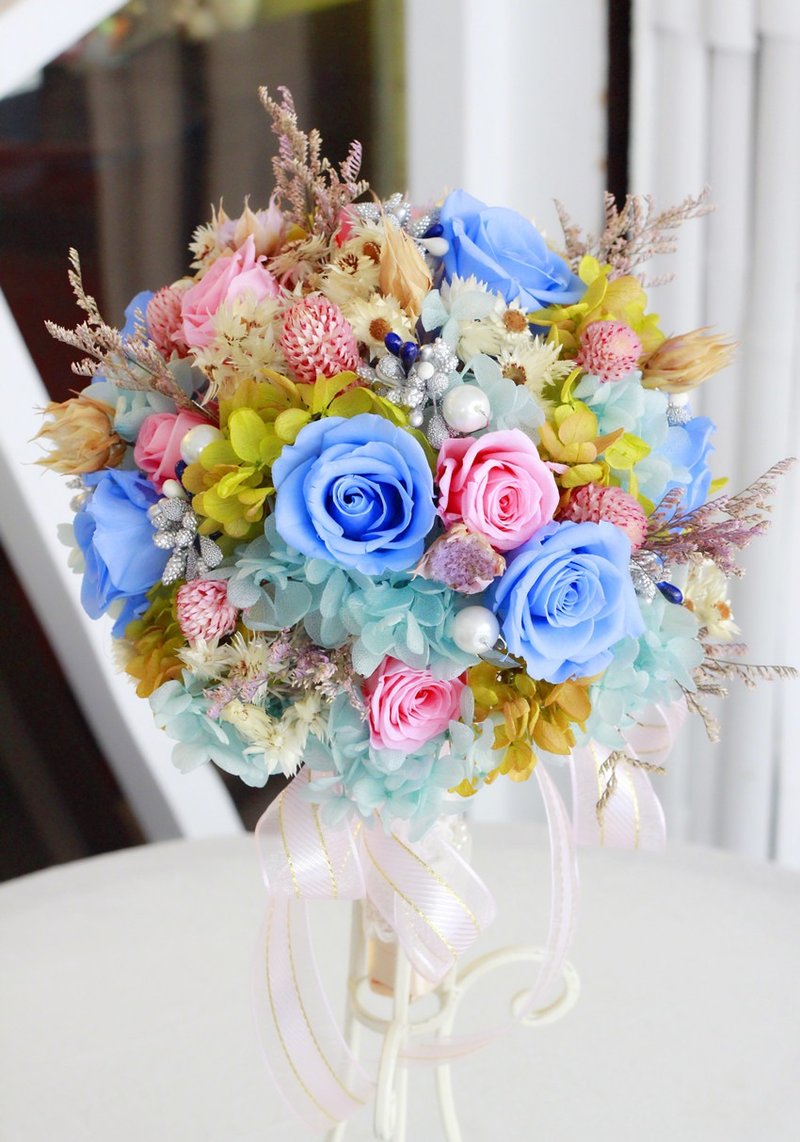 * 幸福花神 * 定制化不凋花浪漫新娘捧花 / 永生花/ 干燥花/ 结婚捧花/ 婚礼~ ** 麻烦先询问在下标付款 ** - 植栽/盆栽 - 植物．花 多色