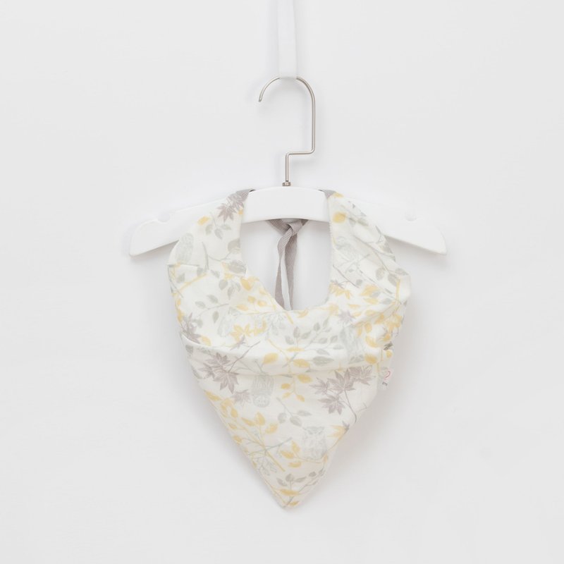 立体澎感三角纱布围兜 -雪鸮 - 围嘴/口水巾 - 棉．麻 