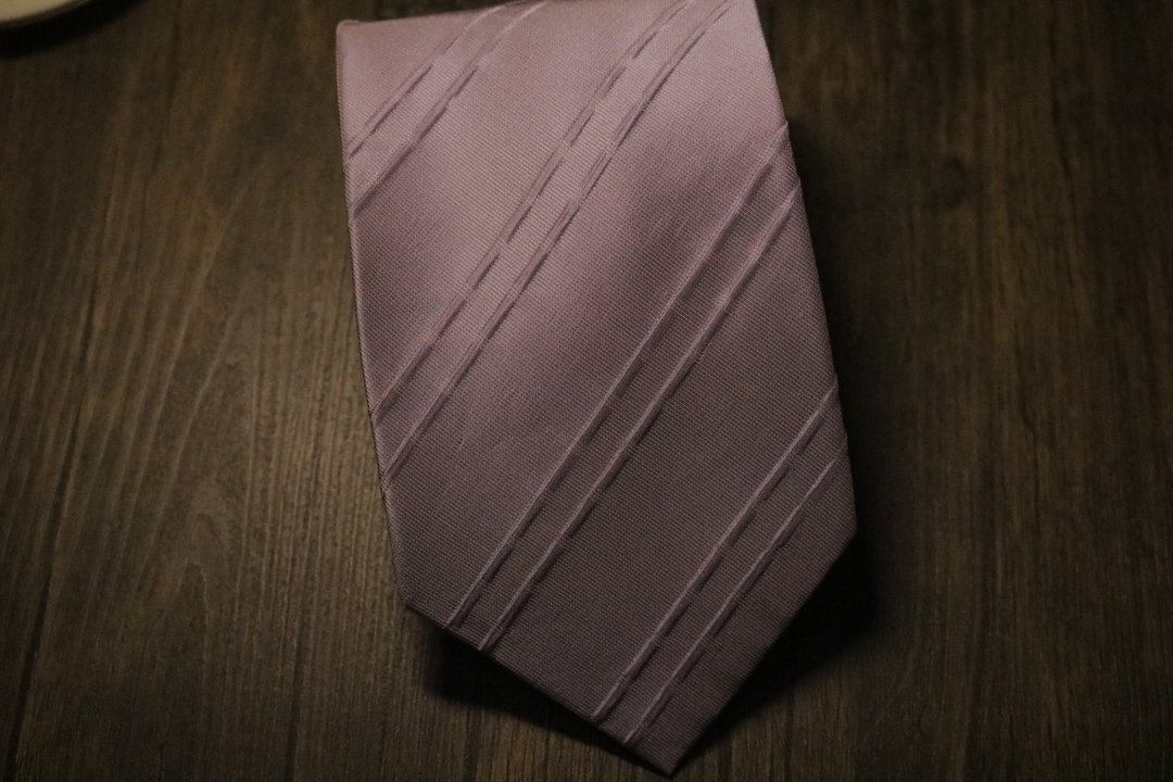 紫色立体花纹领带礼盒装净色简约tie - 领带/领带夹 - 丝．绢 紫色