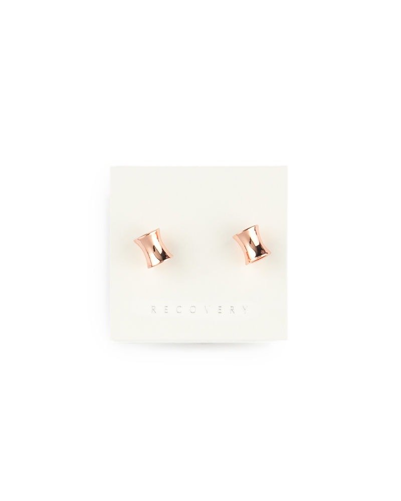 玫瑰金葫芦空心耳环 Rose Gold Gourd Earring - 耳环/耳夹 - 其他金属 