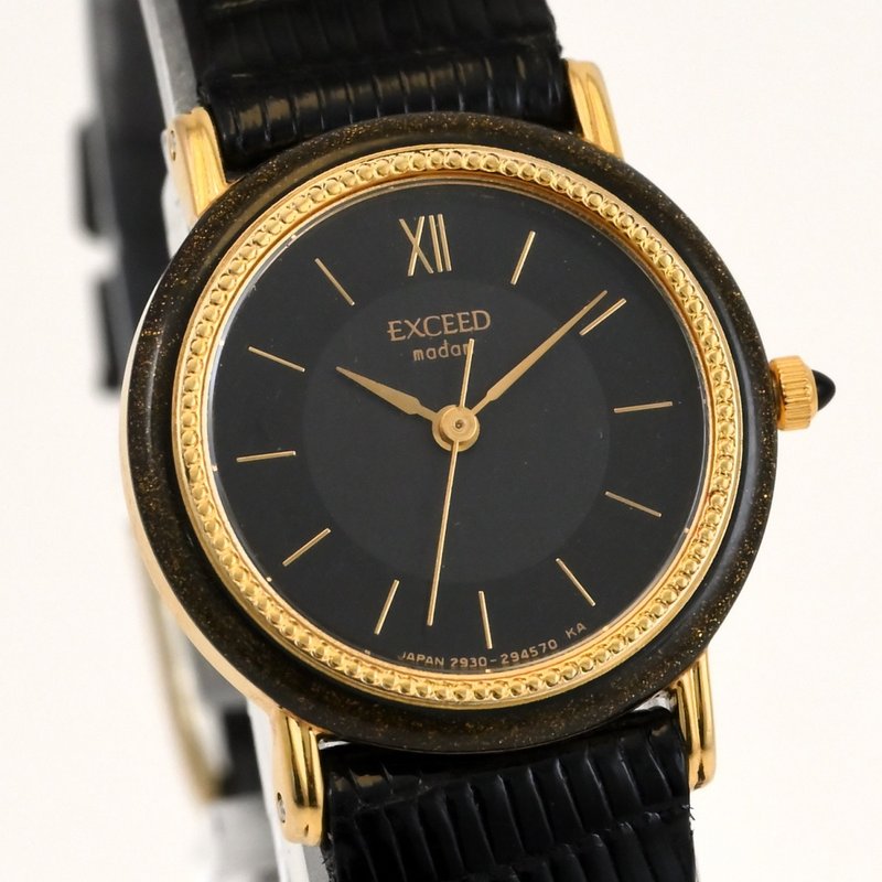 包邮 CITIZEN EXCEED 2930-293011 女士石英表 黑色手表 古董手表 复古手表 日本直销 - 女表 - 不锈钢 黑色