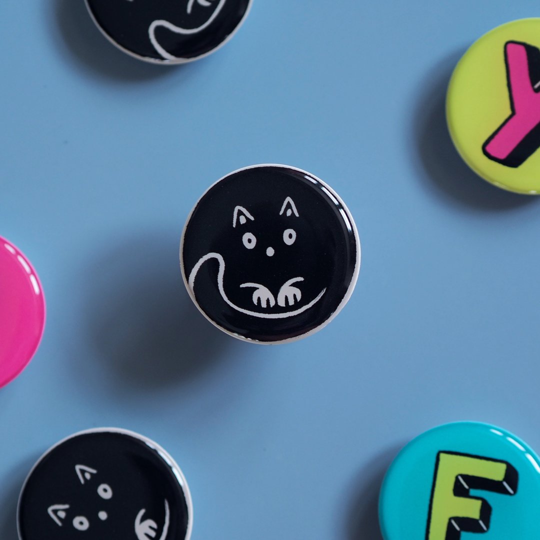 Black cat Griptok - 手机座/防尘塞 - 塑料 黑色