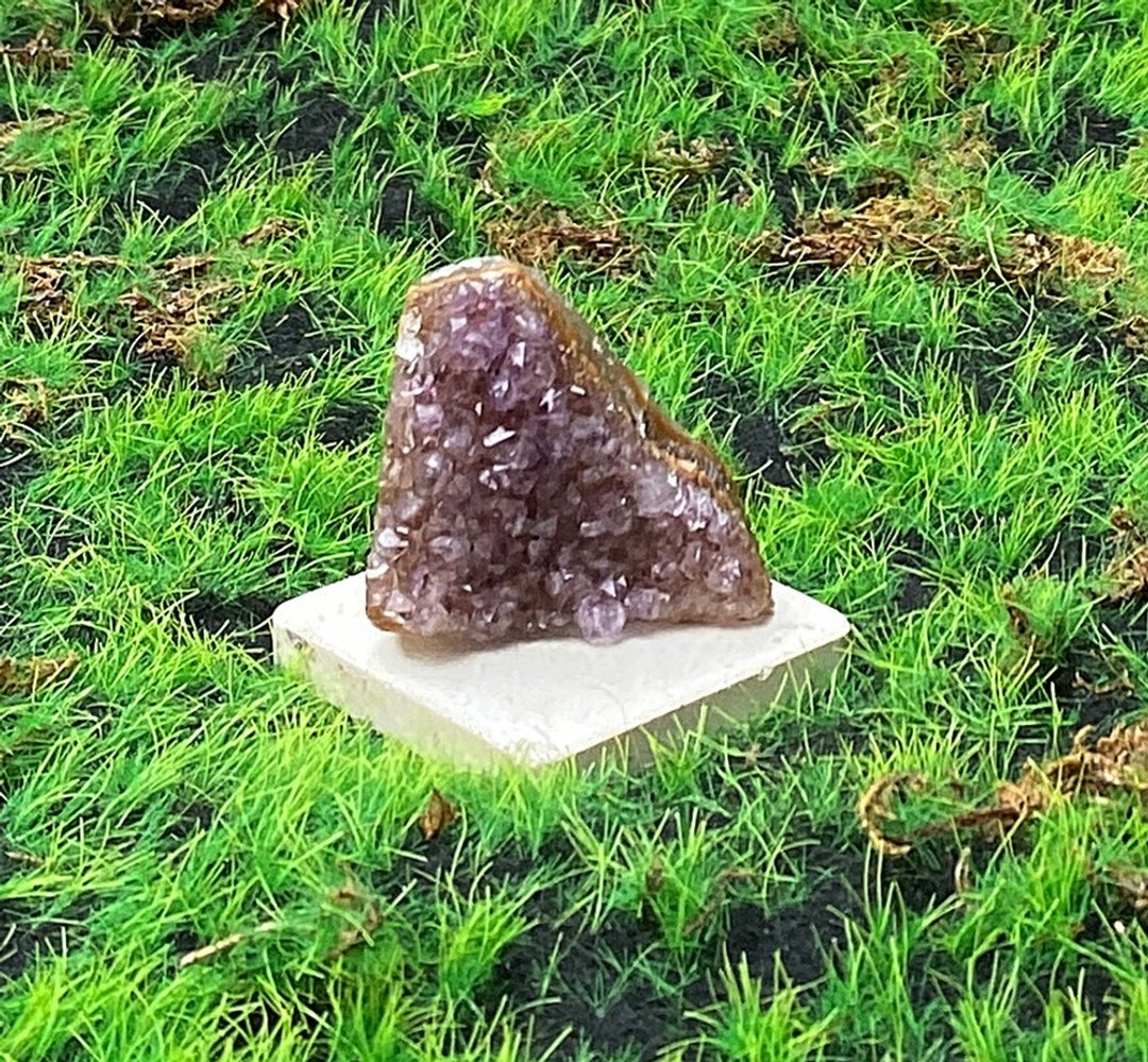 能量摆饰-天然原皮原矿可爱山形紫晶簇 紫水晶 财运水晶 快速出货 - 摆饰 - 水晶 紫色