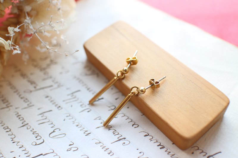 执着- 黄铜耳环-可改夹 - 耳环/耳夹 - 铜/黄铜 金色