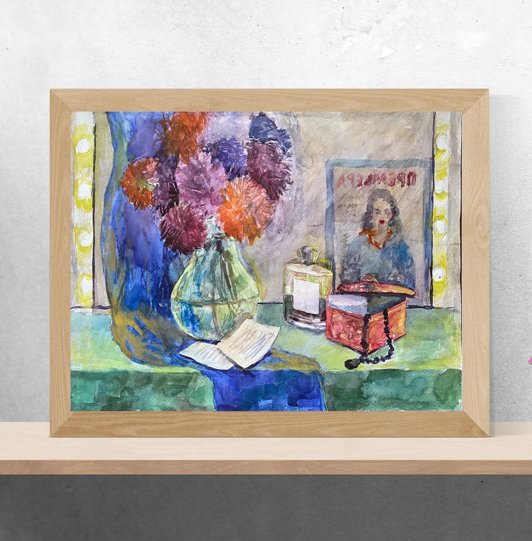 静物与鲜花 原创水彩画 墙艺术 花卉画 - 墙贴/壁贴 - 纸 多色