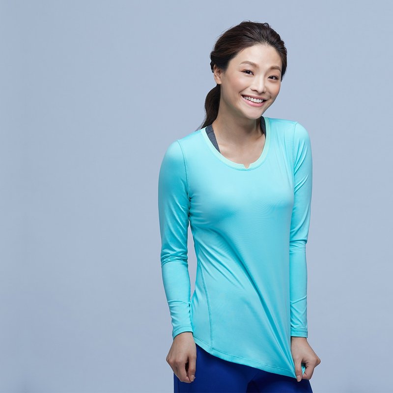 【MACACA】fit柔韧长袖训练衣 - BRT3352 绿 - 女装运动衣 - 尼龙 绿色