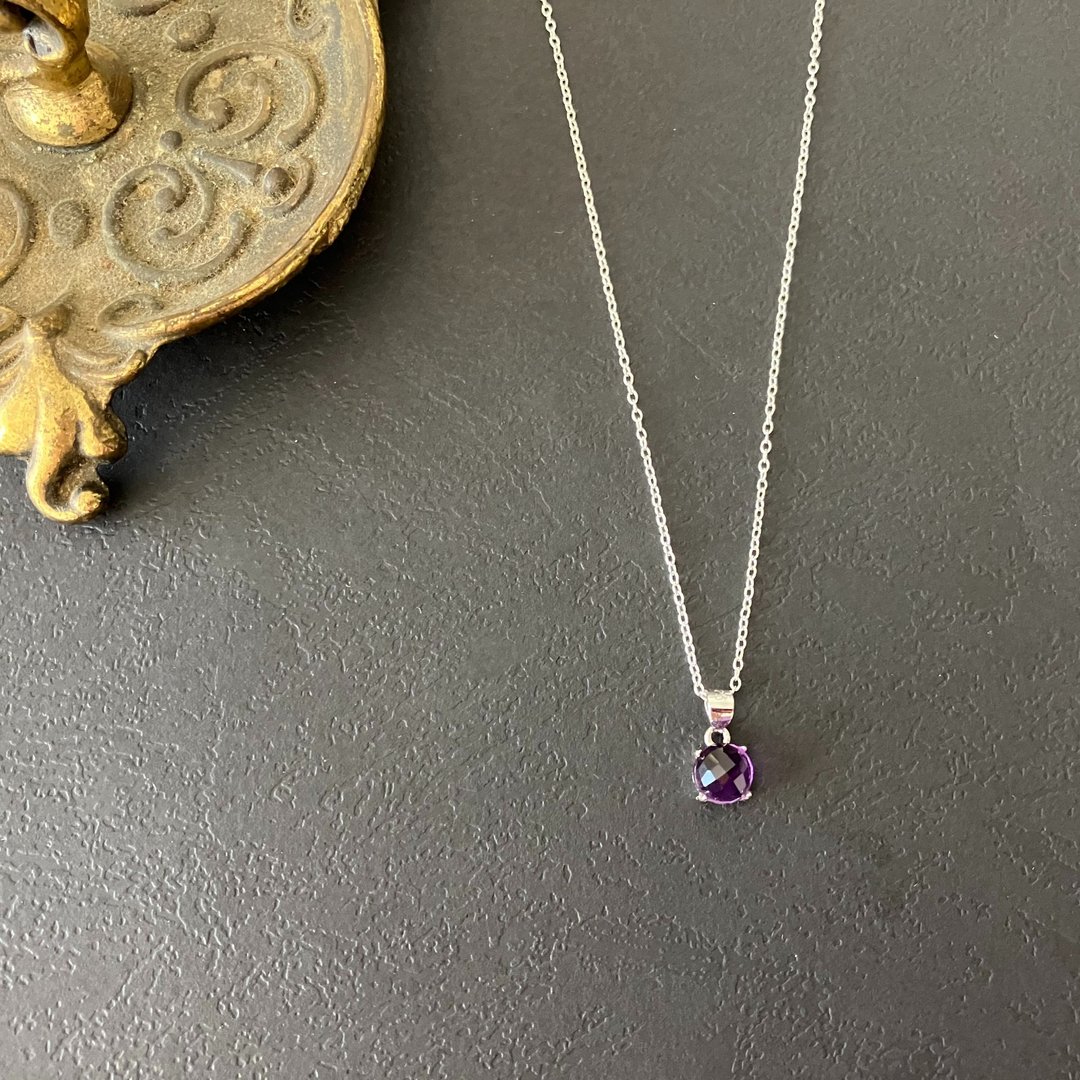 Amethyst silver necklace # 6 candy - 项链 - 宝石 紫色