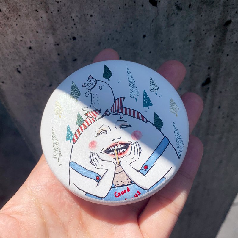 微笑蛋宝 马卡龙化妆镜 - 彩妆刷具/镜子/梳子 - 其他材质 白色