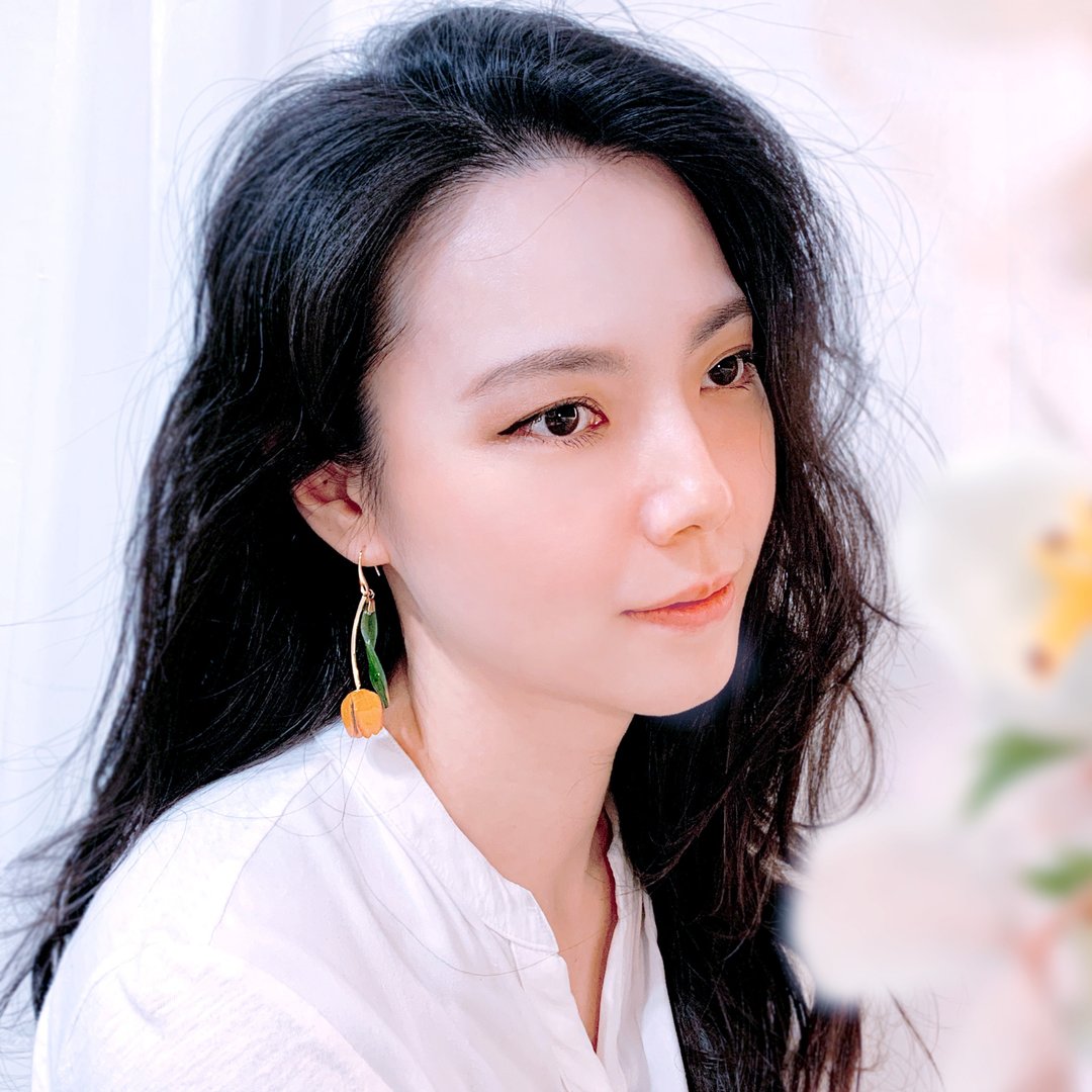 耳环 郁金香 树脂 耳勾 耳夹 生日 礼物 礼盒 橘黄 手工 情人节 - 耳环/耳夹 - 绣线 多色