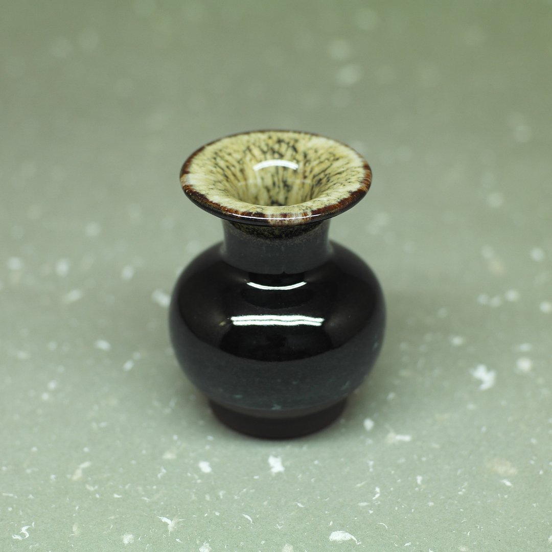 酱黑双挂釉 盖置 笔插 花器 多用途 手作陶器 茶道具 - 植栽/盆栽 - 陶 