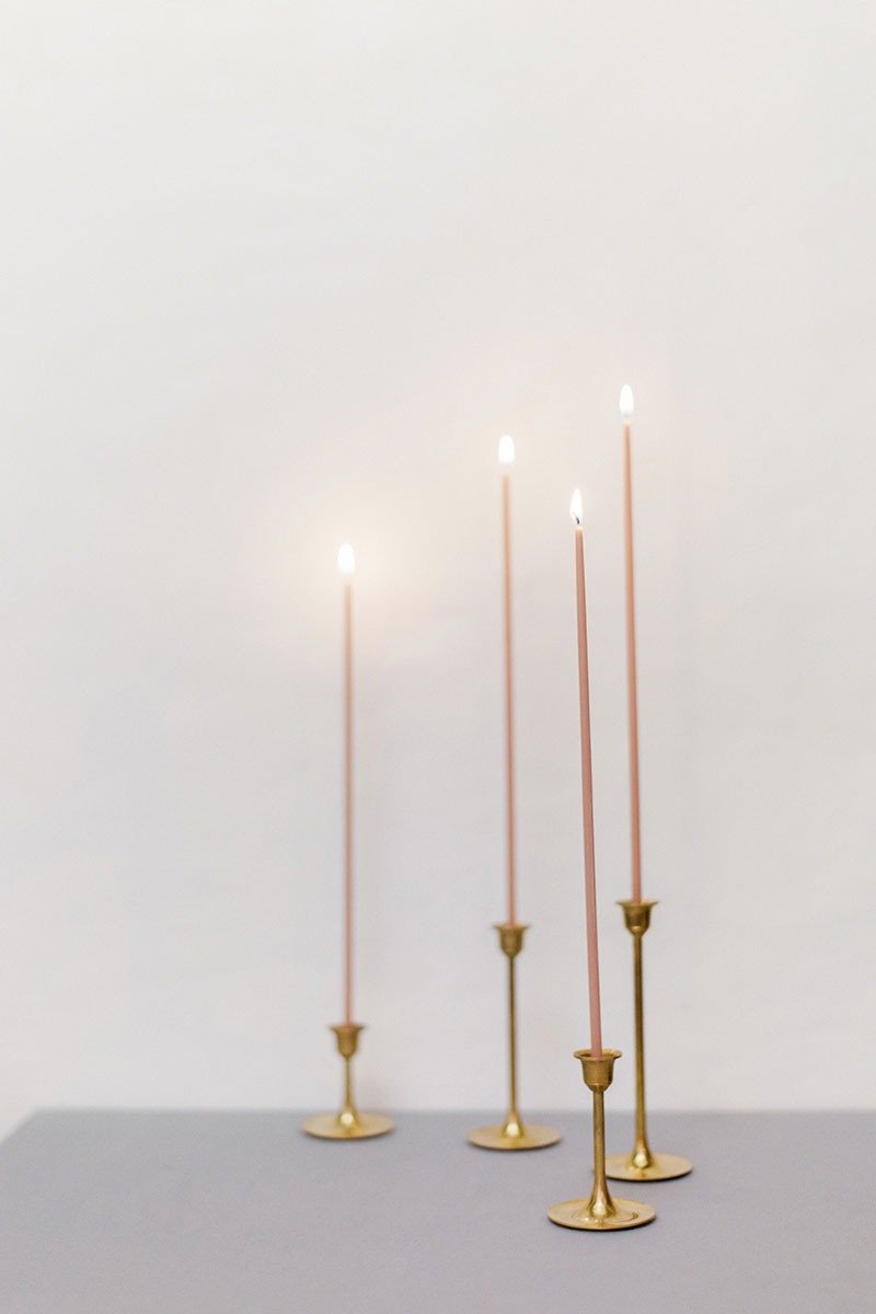 蜂蜡蜡烛 - 锥形 340 毫米套装 - 直高有机彩色蜡烛婚礼 - 蜡烛/烛台 - 其他材质 粉红色