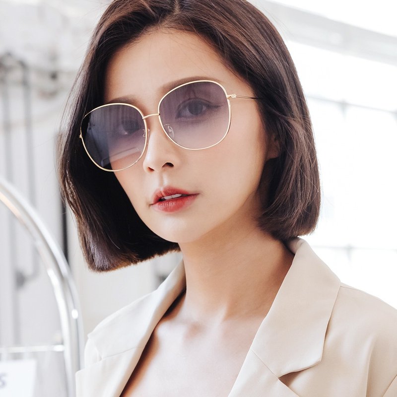 安妮的花漾迷迭│典雅金边紫罗兰渐层女神UV400墨镜 - 墨镜 - 其他金属 紫色