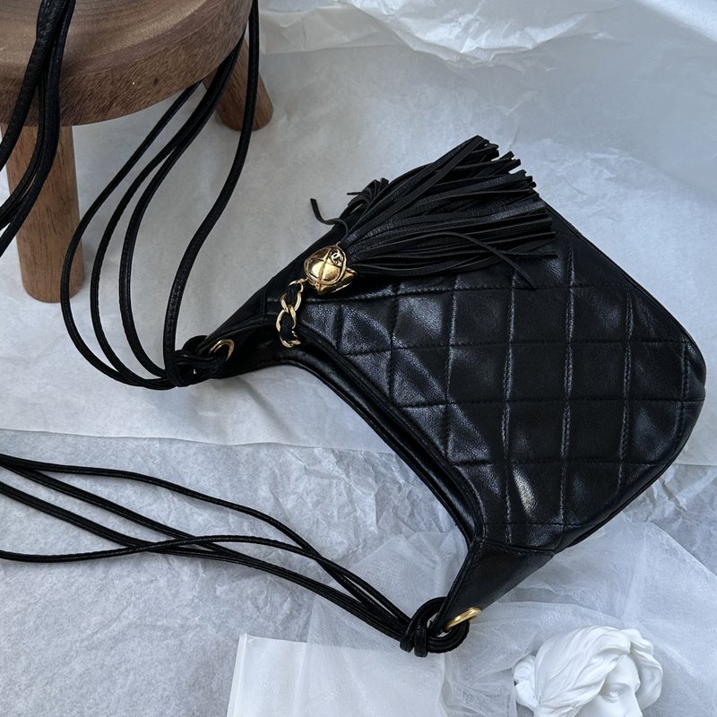 CHANEL 香奈儿 流苏 黑色 羊皮 肩背包 - 侧背包/斜挎包 - 真皮 黑色