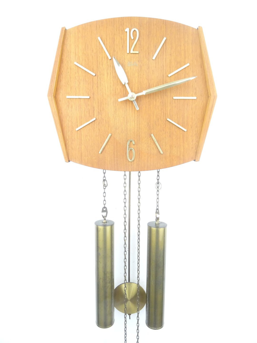 German Vintage Antique Design Mid Century 8 day Retro Wall Clock - 时钟/闹钟 - 木头 咖啡色