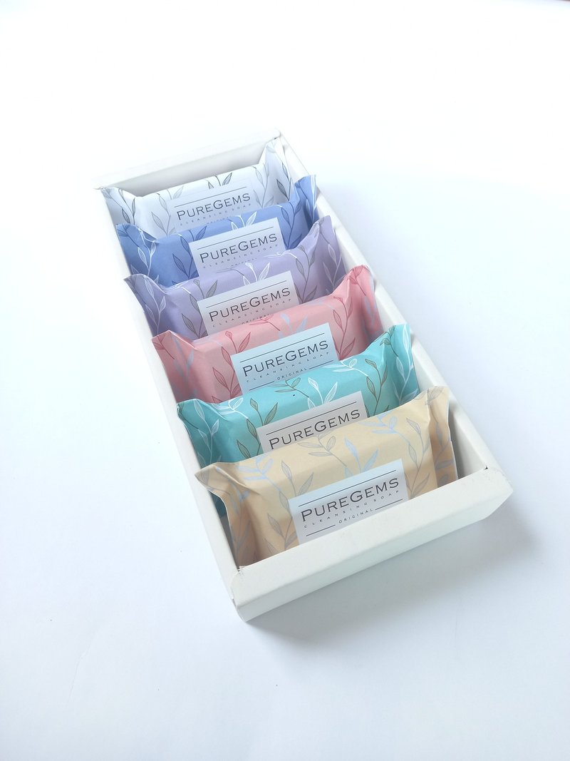 PUREGEMS。吃饼喝茶。洗手沐浴。 6入 手工小皂 礼盒 - 肥皂/手工皂 - 其他材质 多色