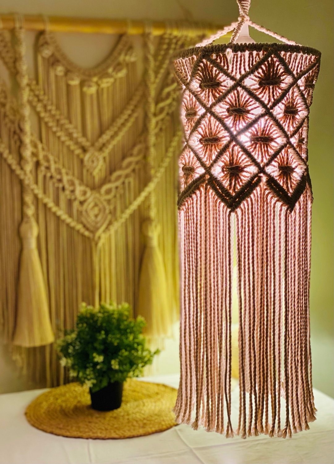 Macrame 北欧风手工编织吊灯 - 灯具/灯饰 - 棉 