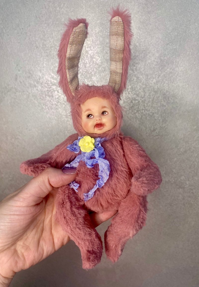 泰迪娃娃橡木小兔子 - 玩偶/公仔 - 棉．麻 粉红色