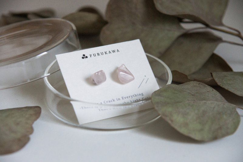 CRACK | 矿物系耳环 |  EARRINGS - 耳环/耳夹 - 水晶 粉红色
