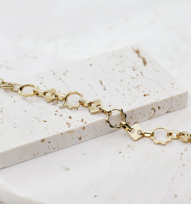 太阳花齿轮手链 316L医疗钢 / 金色 - 手链/手环 - 不锈钢 金色