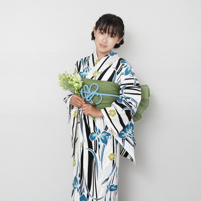 浴衣 腰封 2件组 儿童 130/140 x23-6 - 童装裤 - 棉．麻 紫色