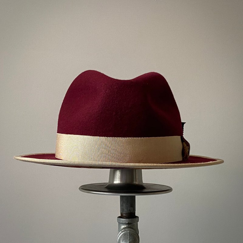HYOKOU 绅士帽-酒红色 - 帽子 - 羊毛 红色