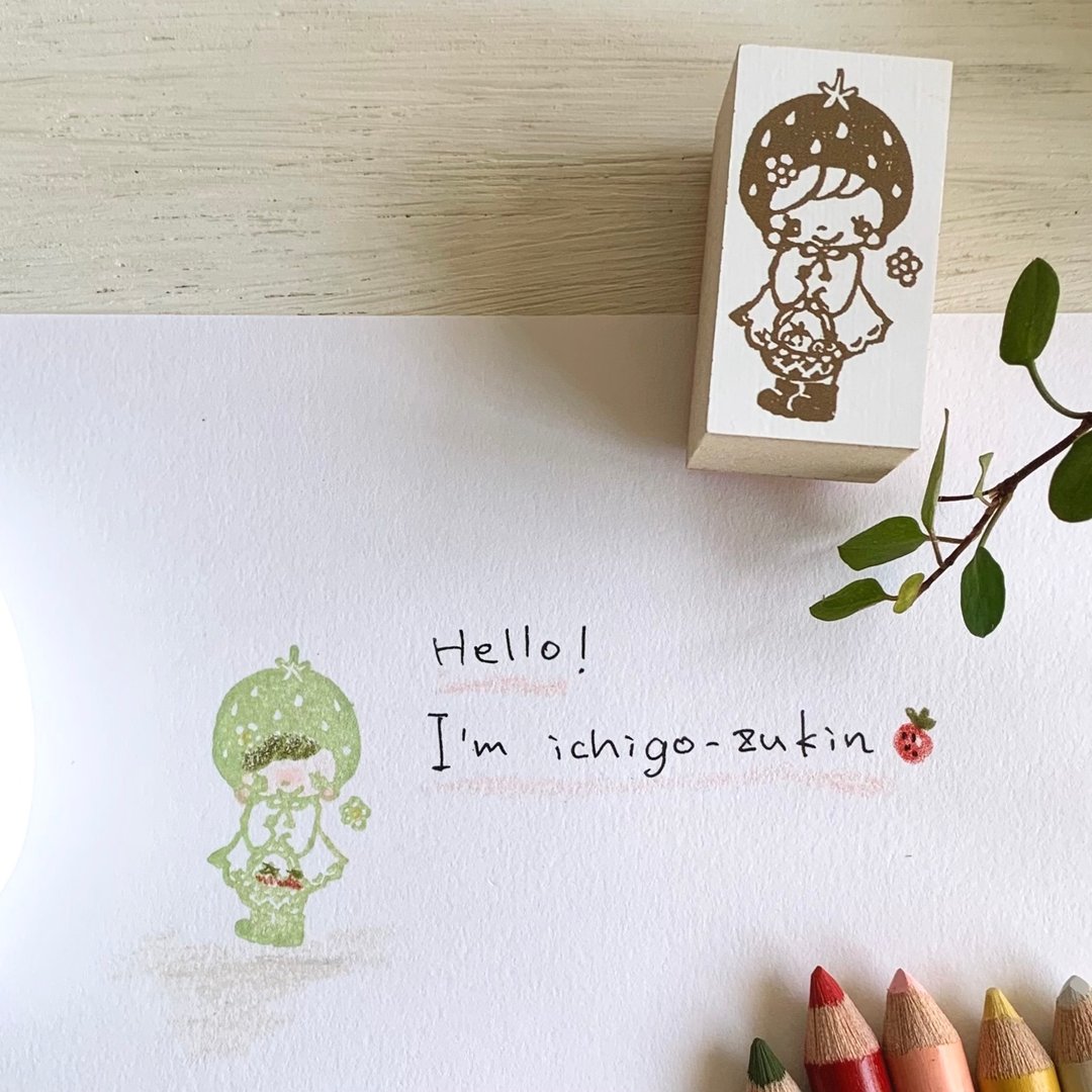 橡胶印章【欢迎来到草莓园 草莓头巾女孩印章】 - 印章/印台 - 其他材质 