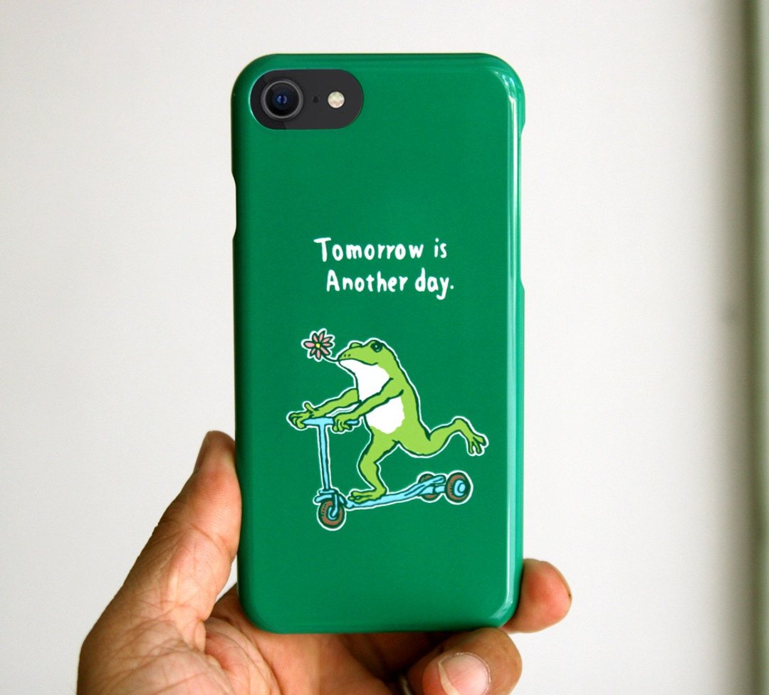 iPhone Case Blue Frog GO Leaf Green - 手机壳/手机套 - 塑料 绿色